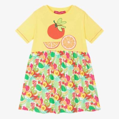 Agatha Ruiz De La Prada Kids'  Girls Yellow Sequin Fruit T-shirt Dress