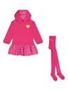 Agatha Ruiz De La Prada Heart Hooded Dress Set In Pink