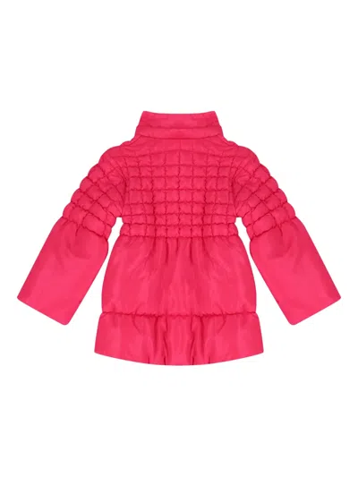 Agatha Ruiz De La Prada Kids' Heart Hooded Puffer Jacket In Red