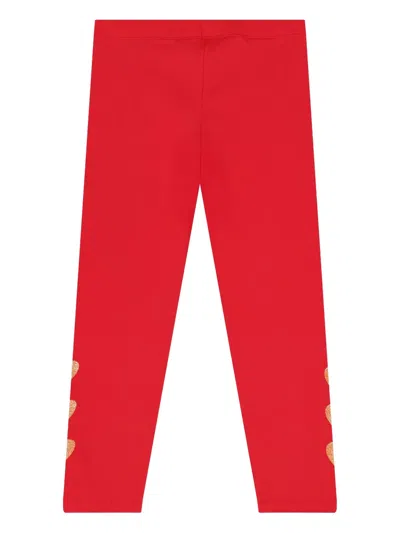 Agatha Ruiz De La Prada Kids' Heart Leggings In Red