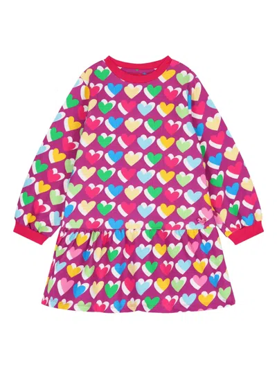 Agatha Ruiz De La Prada Kids' Heart-pattern Ruffled Dress In Multi
