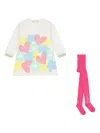Agatha Ruiz De La Prada Heart-print Dress Set (set Of Two) In White