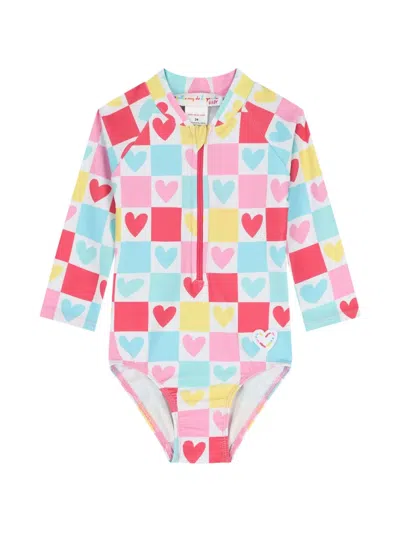Agatha Ruiz De La Prada Babies' Heart Print Swimsuit In Multi