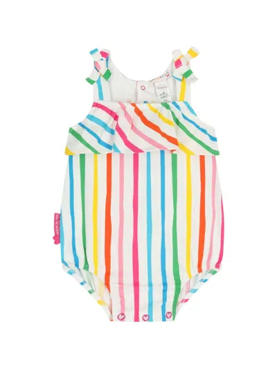 Agatha Ruiz De La Prada Striped Ruffle Babywear In Multi