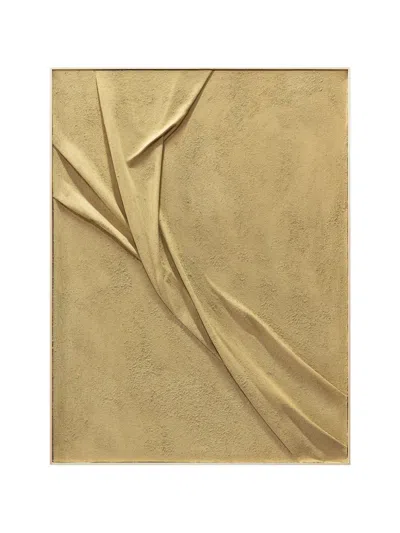Agave Quadri Suede Painting In Wooden Frame In Brown