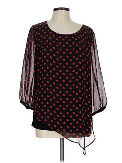Pre-owned Agb 3/4 Sleeve Blouse In Black