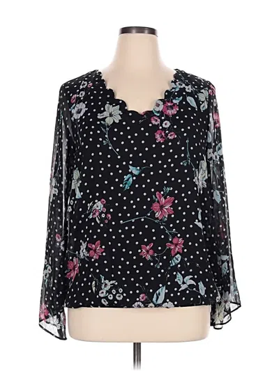 Pre-owned Agb 3/4 Sleeve Blouse In Black