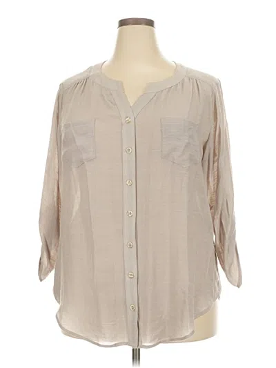 Pre-owned Agb 3/4 Sleeve Blouse In Brown