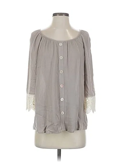 Pre-owned Agb 3/4 Sleeve Blouse In Gray