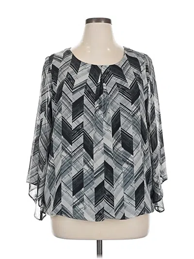 Pre-owned Agb 3/4 Sleeve Blouse In Gray