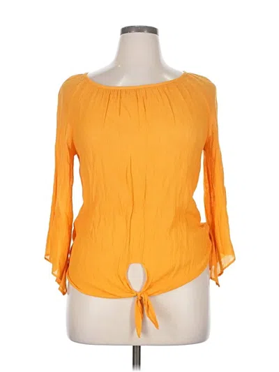 Pre-owned Agb 3/4 Sleeve Blouse In Orange