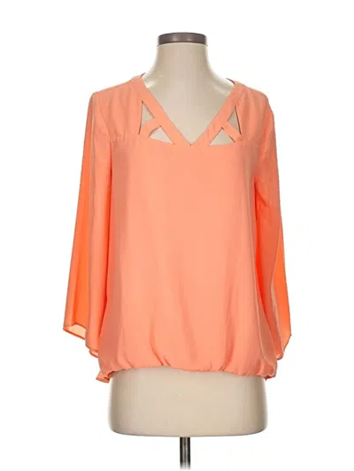 Pre-owned Agb 3/4 Sleeve Blouse In Orange