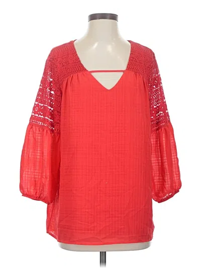 Pre-owned Agb 3/4 Sleeve Blouse In Red