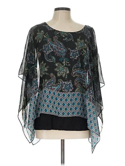 Pre-owned Agb 3/4 Sleeve Blouse In Teal