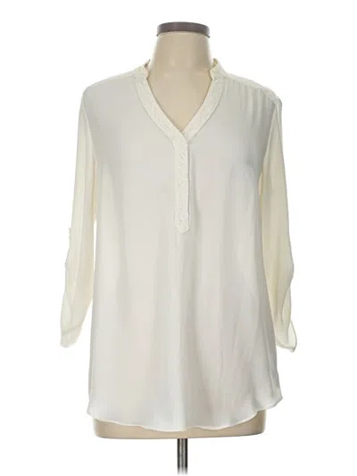 Pre-owned Agb 3/4 Sleeve Blouse In White