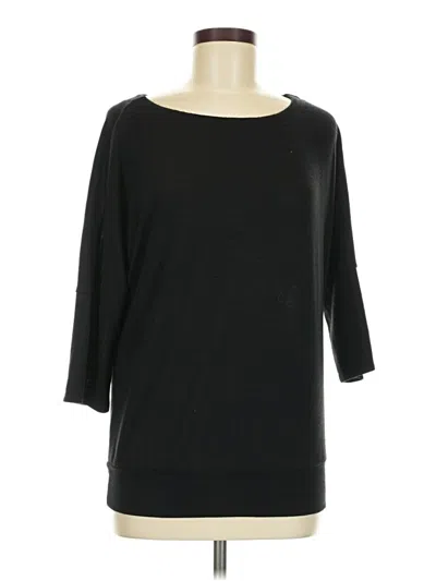Pre-owned Agb 3/4 Sleeve Top Black Boatneck Tops