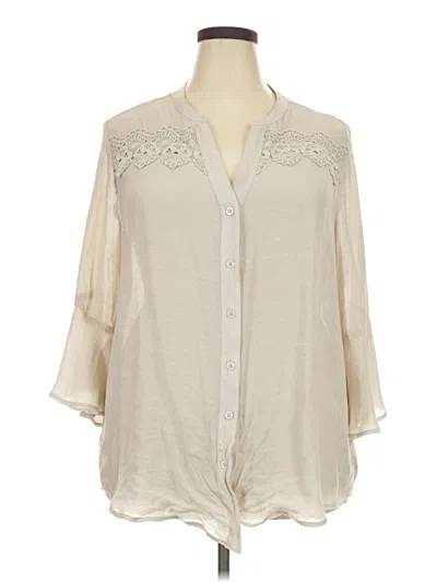 Pre-owned Agb 3/4 Sleeve T-shirt In Ivory