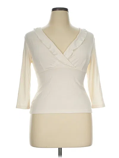 Pre-owned Agb 3/4 Sleeve T-shirt In Ivory
