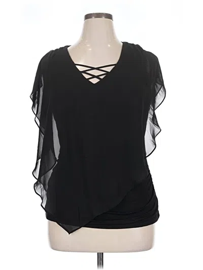 Pre-owned Agb Short Sleeve Blouse In Black