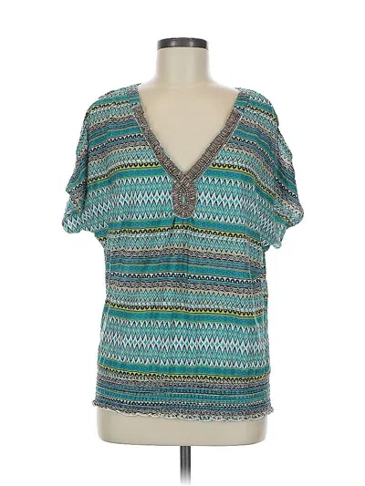 Pre-owned Agb Short Sleeve Blouse In Blue