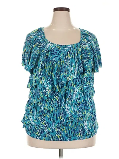 Pre-owned Agb Short Sleeve Blouse In Blue