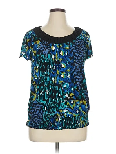 Pre-owned Agb Short Sleeve Blouse In Blue