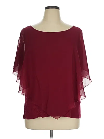 Pre-owned Agb Short Sleeve Blouse In Burgundy