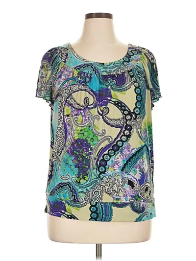 Pre-owned Agb Short Sleeve Blouse In Green