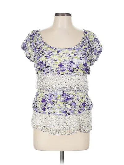 Pre-owned Agb Short Sleeve Blouse In Purple