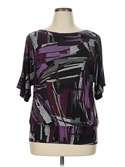 Pre-owned Agb Short Sleeve Blouse In Purple