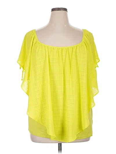 Pre-owned Agb Short Sleeve Blouse In Yellow