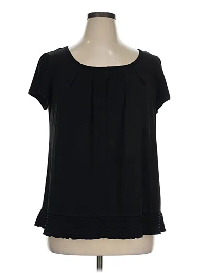Pre-owned Agb Short Sleeve Top Black Scoop Neck Tops