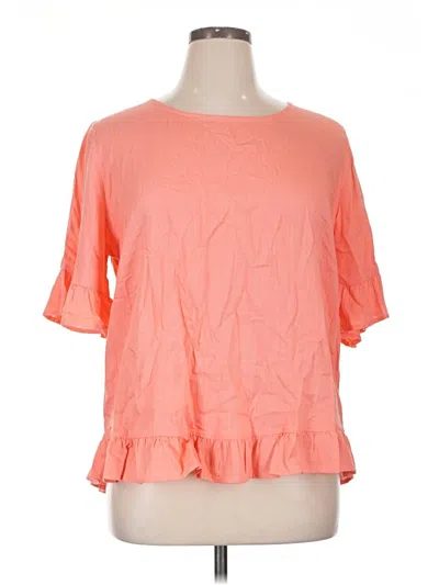 Pre-owned Agb Short Sleeve Top Orange Boatneck Tops
