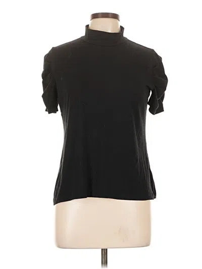 Pre-owned Agb Short Sleeve Turtleneck In Black