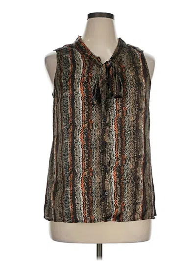 Pre-owned Agb Sleeveless Blouse In Brown