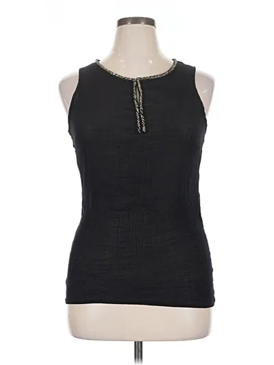 Pre-owned Agb Sleeveless Top Black Halter Neckline Tops
