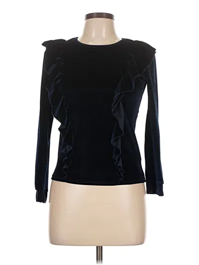 Pre-owned Agb Sleeveless Top Blue Solid Pattern Tops