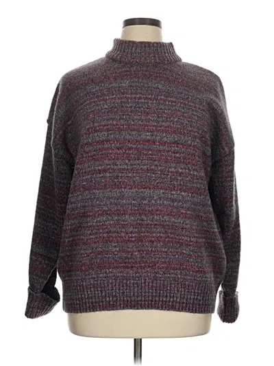 Pre-owned Agb Turtleneck Sweater In Burgundy