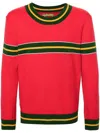 AGBOBLY RED TOGO-STRIPE WOOL JUMPER