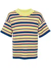 Agbobly Striped Merino Jumper In Green