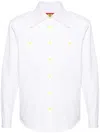 AGBOBLY WHITE STRIPE-EMBROIDERED COTTON SHIRT