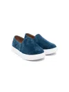 Age Of Innocence Boys Blue Suede Leather Slip-on Shoes In Blue