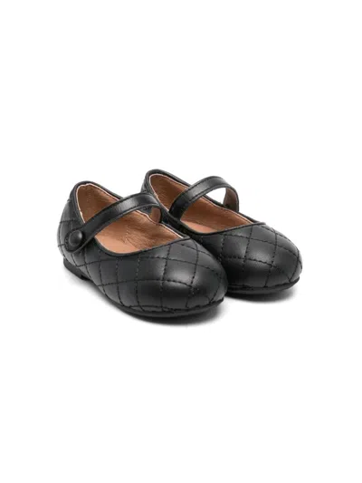 Age Of Innocence Kids' Leather Quilted Coco Ballet Flats In Black