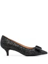 Age Of Innocence Jacqueline 50mm Bow-embellished Pumps In Black