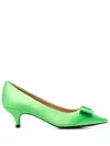 Age Of Innocence Jacqueline 50mm Bow-embellished Pumps In Green