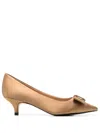 Age Of Innocence Jacqueline 50mm Bow-embellished Pumps In Neutrals