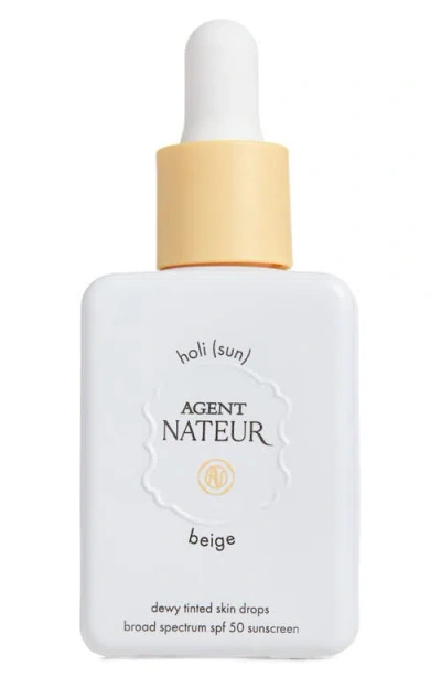 Agent Nateur Holi(sun) Dewy Tinted Skin Drops Spf 50 In Beige