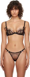 Agent Provocateur Black & Pink Lorna Plunge Underwired Bra In 001650 Black/pink