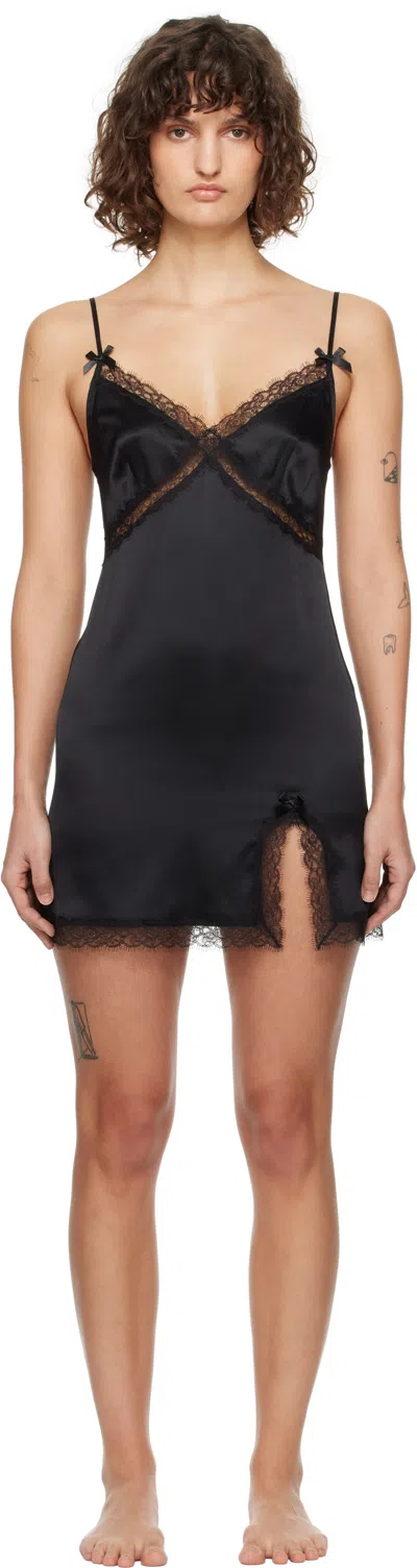 Agent Provocateur Black Gisele Slip Dress In 001 Black