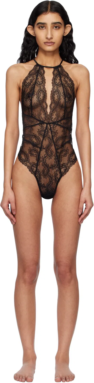 Agent Provocateur Black Love Bodysuit In 001001 Black